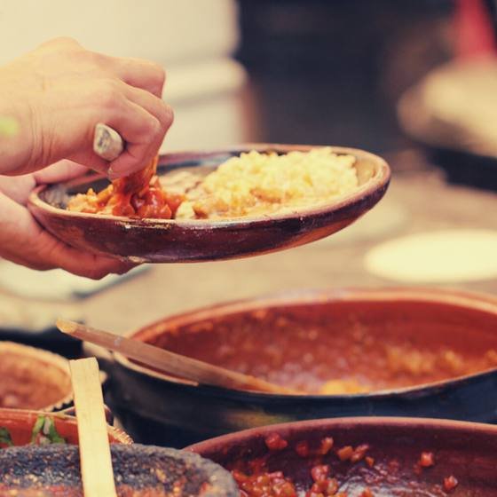 Cocina en preparación